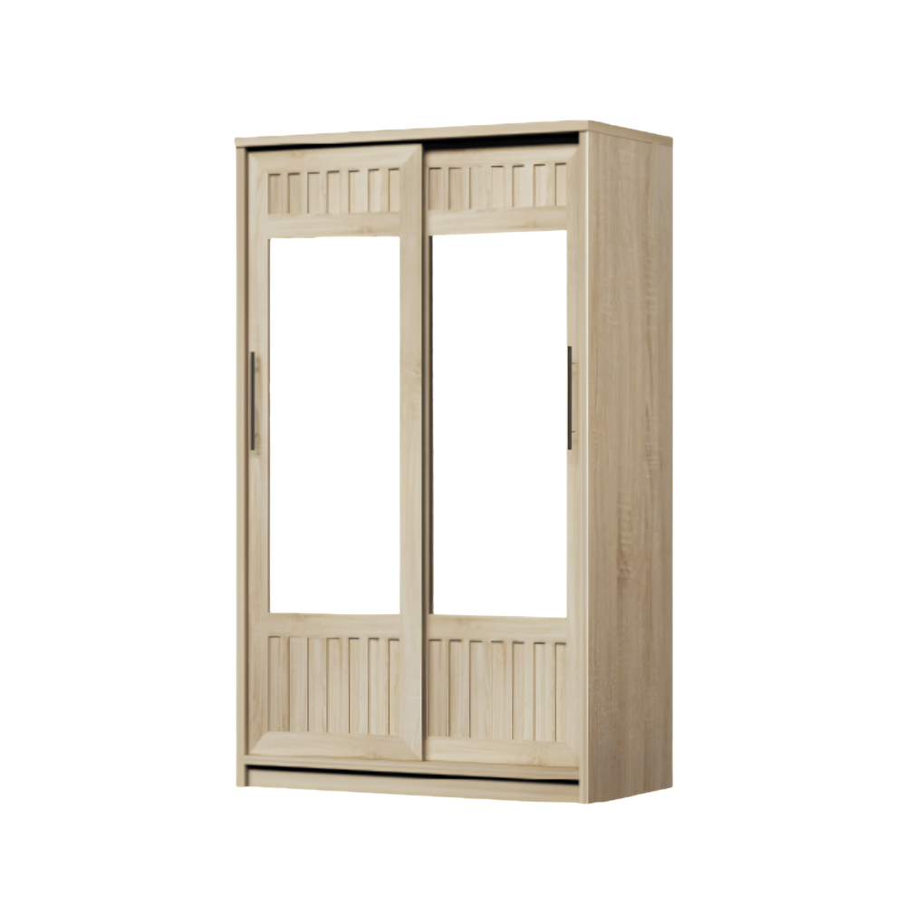 ตู้เสื้อผ้าบานเลื่อนกระจกเงา WISDOM DESIGN FURNITURE รุ่น W12SL 120 ซม. สีโซลิค